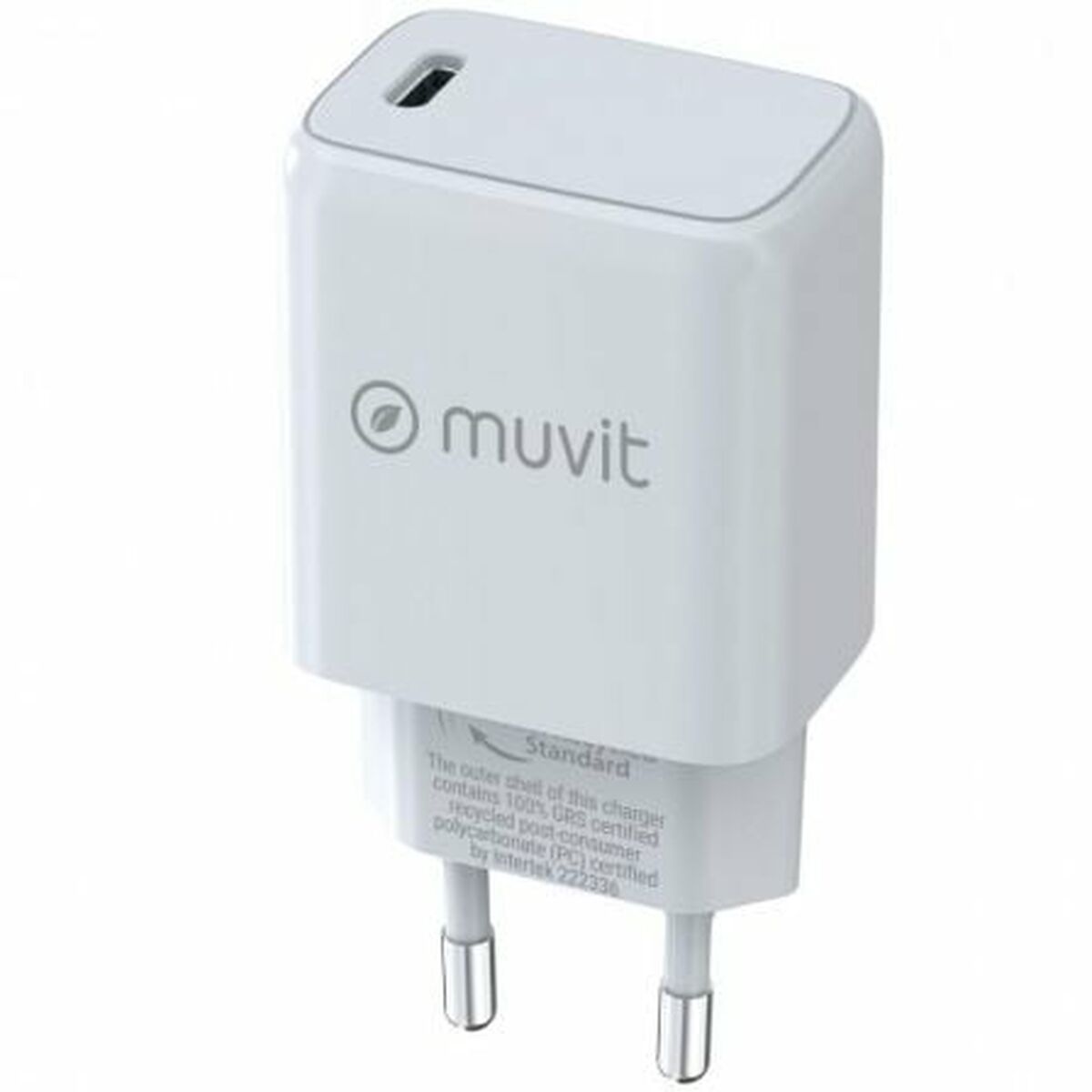Oplader Muvit MCACC0012 20 W Wit Zwart